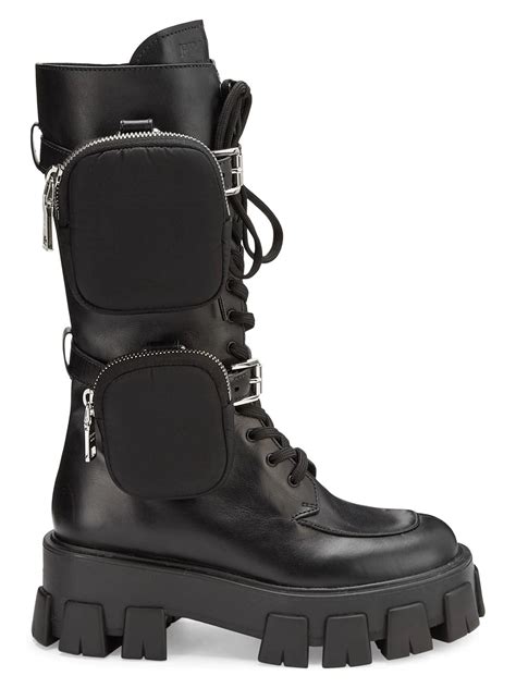 saks prada boots|Prada combat boots sale.